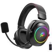 Resim GameBooster WBH44 RGB Wireless 2.4G - BT Siyah Oyuncu Kulaklığı 