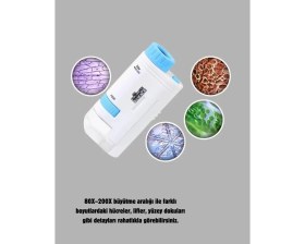 Resim LED Işıklı Mikroskop 80X-200X Zoom Eğitici Bilim Seti ve Taşınabilir Midastech 