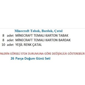 Resim Minecraft Tabak, Bardak, Çatal 