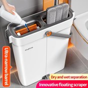 Resim Joybos Mop ve Kova Seti ile Kurutma Rafı, Ev Kullanımı İçin Uygun, Düz Mop ve Kova Seti ile Yıkanabilir Mikrofiber Ped, Tüm Zemin Tipleri ve Pencereler İçin Islak/Kuru Mop, Zemin Temizleyici, Temizlik Malzemeleri, Temizlik Araçları, Tatil Temizliği 