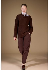 Resim Defacto Baggy Fit Fitilli Kadife Pantolon F4280ax25wnbn341 Kahve-bn341 