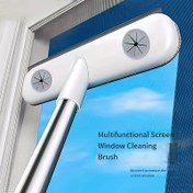 Resim Sihirli Pencere Temizleme Fırçası, Uzatılabilir Saplı Ekran Temizleme Aracı, Yeniden Kullanılabilir Evcil Hayvan Tüyü Alma Aleti, Kapı ve Cam Temizleyici, Çok Amaçlı Dekorasyon Malzemeleri, İnce Plastik Sağlam Dişler ile Dayanıklı Şeffaf Buzlu Kristal Elmas Tahta Maske 