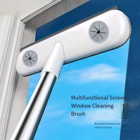 Resim Sihirli Pencere Temizleme Fırçası, Uzatılabilir Saplı Ekran Temizleme Aracı, Yeniden Kullanılabilir Evcil Hayvan Tüyü Alma Aleti, Kapı ve Cam Temizleyici, Çok Amaçlı Dekorasyon Malzemeleri, İnce Plastik Sağlam Dişler ile Dayanıklı Şeffaf Buzlu Kristal Elmas Tahta Maske 