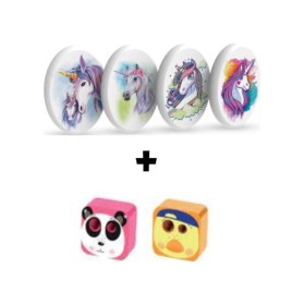 Resim Sg.21 Silka 4 Adet Unicorn Silgi Ve 2 Adet Cubies Kalemtraş Seti Kız Öğrenci 