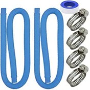 Resim Gateesat 2 Adet 1-1/4 Inç Mavi Esnek Havuz Hortumu Yer Üstü Havuzları İçin 4 Kelepçeli Filtre Uyumlu 