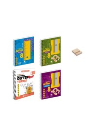 Resim Lgs 8. Sınıf Matematik Fen Bilimleri Türkçe Ve İnkılap Kazandıran Defter 4lü Set 