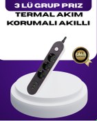 Resim AyrStore USB Yuvalı Anahtarlı Üçlü Priz 2 Metre Kablolu 
