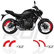 Resim Mt07-600rr-r1 Ön 120 Arka 180 Ebat Uyumlu Yarım Jant Şeridi Çift Renk Kırmızı Beyaz Toplam 4 Adet Çok Renkli 