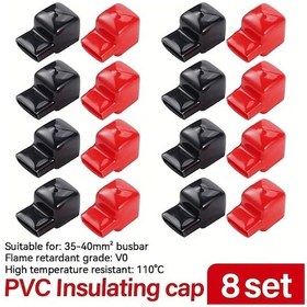 Resim Cloudstore 8 Çift Esnek Pvc Akü Terminal Kapağı Yalıtım Koruyucu Bar Bağlantı 