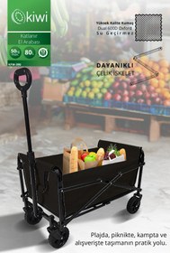 Resim Kiwi Kfw-390 Katlanır Portatif Taşıma Aracı Kamp,piknik,plaj, Pazar, Market Koli, Yük,paket El Arabası 