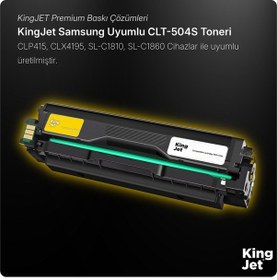 Resim Kingjet Samsung Uyumlu Clt-y504s Standart Kapasiteli Sarı Yellow Çipli Muadil Toner Clx-4195fn 