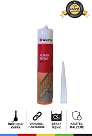 Resim CSled Würth Asetat Silikon Şeffaf - 310 ml Genel Amaçlı Yüksek Kalite Silikon 