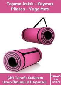 Resim Taşıma Askılı Konfor Modeli Çift Taraflı Kaymaz Yoga Meditasyon Minderi Pembe Siyah Mat Çok Renkli 