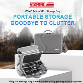 Resim STARTRC DJI Action 5 Pro Spor Kamerası için Uygun PU Depolama Çantası, Açık Hava Kamerası Aksesuar Kutusu 