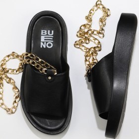 Resim Bueno Shoes Siyah Deri Kadın Düz Terlik 01wu4637 