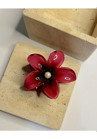 Resim İncili Lotus Kemik Mandal Toka Çok Renkli 
