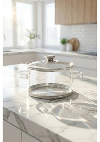 Resim Pureglass Isıya Dayanıklı Cam Tencere - 20 Cm - 3.5 L Şeffaf 