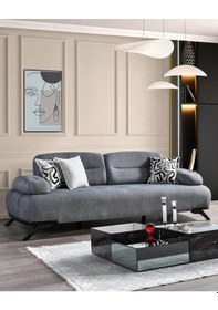 Resim Yıldız Üçlü Kanepe - Koyu Gri Koyu Gri 