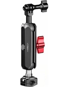 Resim Geeksen Alüminyum Bisiklet Kamera Tutucu 10-16mm Borular İçin 360 Döner Çift Topu 10kg Yük Taşıma Gopro/ınsta360/sjcam Uyumlu 