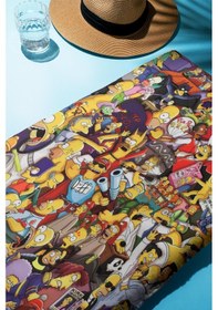 Resim Dijital Baskı Plaj Deniz Havlusu Simpsons Desenli Peştamal Hvl0023 Renkli 