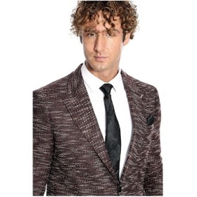 Resim Wessi Desenli Slim Fit Spor Bordo Erkek Ceket - Wessi Bordo 