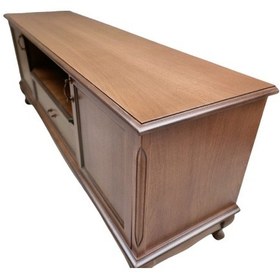 Resim Tv Sehpası Klasik Model Mobilya Ahşap Kayın Avangart ASLAN Ayak Parlak Ceviz Renk 120 cm El Yapımı 