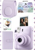 Resim Fujifilm Instax mini 12 Lila Fotoğraf Makinesi-10'lu Film-Laporta Albüm ve Deri Kılıf Seti 