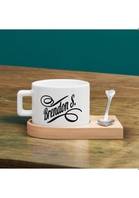 Resim Bk Gift Kişiye Özel İsimli Ahşap Altlıklı Seramik Fincan-3 , Meslek Hediyesi, Yeni İş Hediyesi Kobitmeyen138079 Bk Gift 