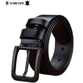 Resim Trender Trend Hakiki Deri Erkek Spor Kemer 4.5Cm Siyah 0160 