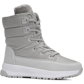 Resim Günlük Kadın Kar Botu Kürklü Bağcıklı Fermuarlı Rahat Yüksek Kalın Tırtıklı Taban Bootie 815 Buz 