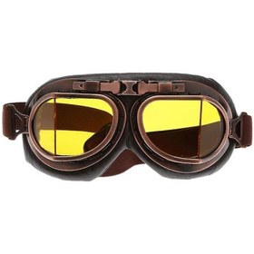 Resim Gözlük Motosiklet Biker Erkekler Kadınlar Steampunk Motosiklet Güneş Gözlüğü Açık Hava Sporları Motocross Yarışçısı İçin Gözlük - Sarı 