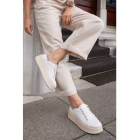 Resim Nilufarr Tania Beyaz Deri Kadın Sneaker 