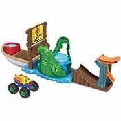 Resim Hot Wheels Track Monster Trucks Timsahtan Kaçış Renk Değiştiren Oyun Seti HGV14 