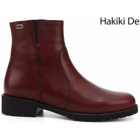 Resim Gönderi R Bordo Antik Fermuarlı Kauçuk Taban Hakiki Deri Bot Bordo 