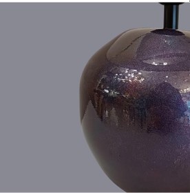 Resim Liray Koyu Mor Seramik Abajur Mor 