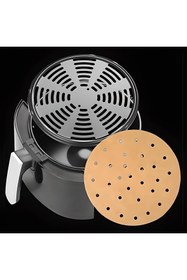 Resim MBB ETİCARET 100 Adet Air Fryer Pişirme Kağıdı Tek Kullanımlık Hava Fritöz Yağ Geçirmez Yapışmaz Gıda Ya 