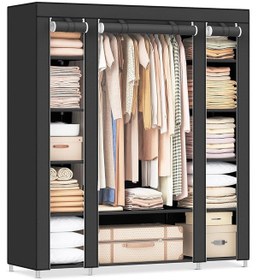 Resim Bez Dolap Geniş Hacimli 14 Raflı Dolap Chery Gardırop Siyah Siyah 