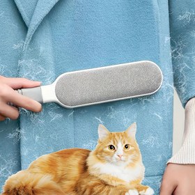 Resim 1 adet, Çift Taraflı Fırça ile Yeniden Kullanılabilir Tüy Toplama Fırçası, Evcil Hayvan Tüylerini Temizlemek için Manuel Elektrostatik Yapışkan Tüy Toplama Fırçası, Giysileri, Kanepeleri, Mobilyaları, Yatakları ve Halıları Temizlemek için Etkili. 
