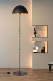 Resim Bohhem New Yorker Siyah Metal Lambader Salon Ofis Çalışma Odası Kolay Kurulum Dekoratif Ayak Puar Köşe Lamb Siyah 