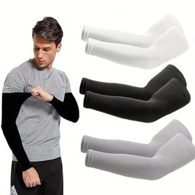 Resim 3 Çift Soğutucu Kol Kolluk, Nefes Alabilir, Esnek ve Hızlı Kuruyan Spor & Günlük Kullanım İçin, Buzlu Kumaş, Elastik Fit, Yaz Aktiviteleri ve Bisiklet için Aksesuar 