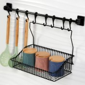 Resim Hagen Güçlü Yapıştırma 8 Li Askı Rayı (55 Cm) + 20X30 Ferforje Sepet 