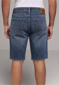 Resim Colin's Regular Fit Orta Bel Düz Erkek Mid İndigo Denim Jean Şort 