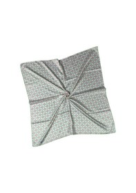 Resim Mim Eşarp Emilya Rayon Desenli Eşarp 90x90 Cm Beyaz - Haki 