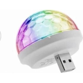 Resim HazarLed Müziğe ve Sese Duyarlı USB Girişli Araç Içi Mini Disko Topu 