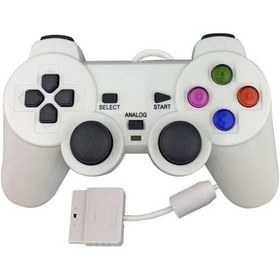 Resim Ps2 Gamepad İçin Ps2 Konsol Joystick'i İçin Beyaz Kablolu Bt Denetleyici 