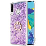 Resim Huawei P30 Lite Kılıf Glitter Liquid Holder Mor Microsonic