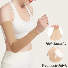 Resim Üniseks Kol Kompresyon Kollukları 20-30mmHg Gradyan Basınç Desteği - Nefes Alabilir Esnek Kumaş, Tenis için Kaymaz Tasarım, Ameliyat Sonrası İyileşme ve Şişlik İçin - Makinede Yıkanabilir, Spor Kompresyon Giysisi, Şık Spor Görünüm, Yüksek Esneklikte Kumaş 