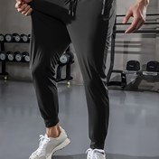 Resim Erkekler için Yumuşak ve Rahat Buzlu Kaygan Spor Pantolonları - Hızlı Kuruyan, Nefes Alabilen, Esnek Kumaş ile Cebi olan Yoga, Fitness ve Antrenman için - Düz Renk, Düşük Bel Tasarımı, Günlük Konfor|Minimalist Tarz Pantolonlar|Esnek Kumaş 