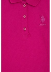 Resim U.S. Polo Assn. Kız Çocuk Fuşya Polo Yaka Basic Sweatshirt 50296377-VR023 
