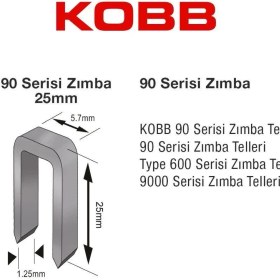 Resim Belle Fusion Mey Ithalat® Kobb KBZ9025 25 mm 2500 Adet U Zımba Teli 